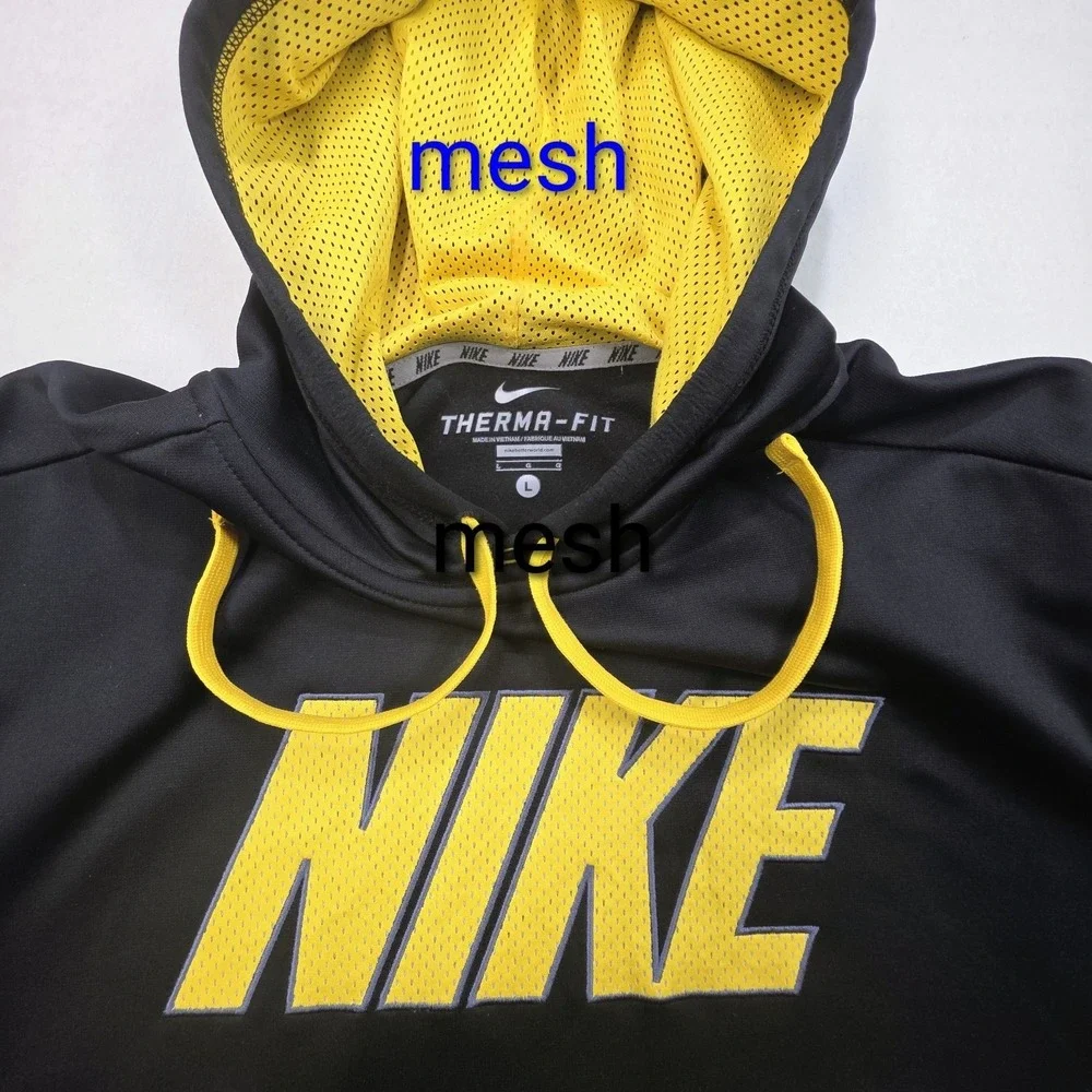 Nike Hoodie Mens‎ L Black Spellout Therma Fit Pullover Sweatshirt LIMITED USE